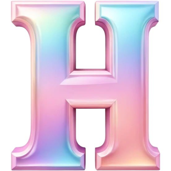 Iridescent pastel pink romantic Font setting icon with letter H emoji
