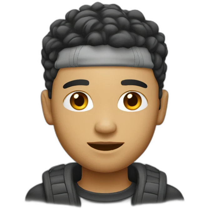 light skin with a fade looking cool emoji