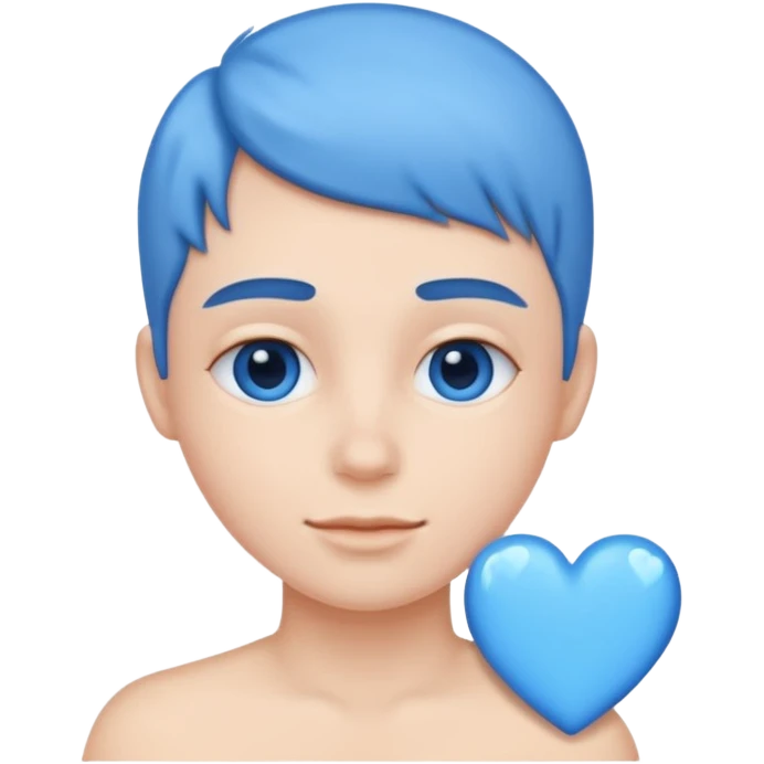 Head 🥰of love with blue hearts emoji