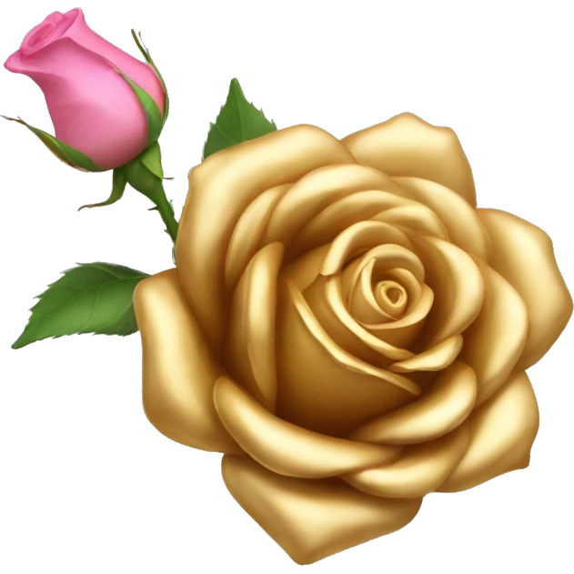 Golden rose with pink tipped petals  emoji