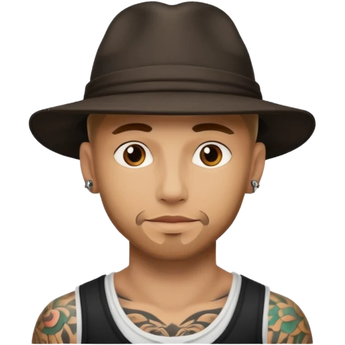 tattooed guy with a hat emoji
