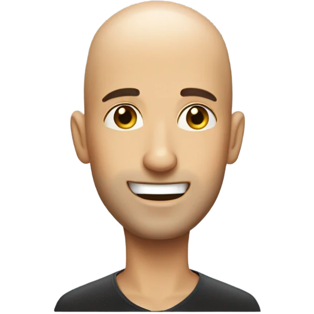 Bald man super shiny scalp emoji