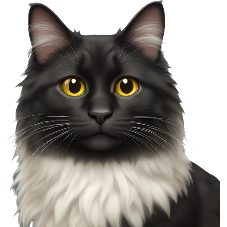 norwegian forest black cat emoji