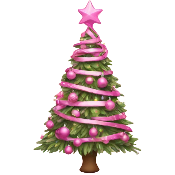 Pink Christmas tree  emoji