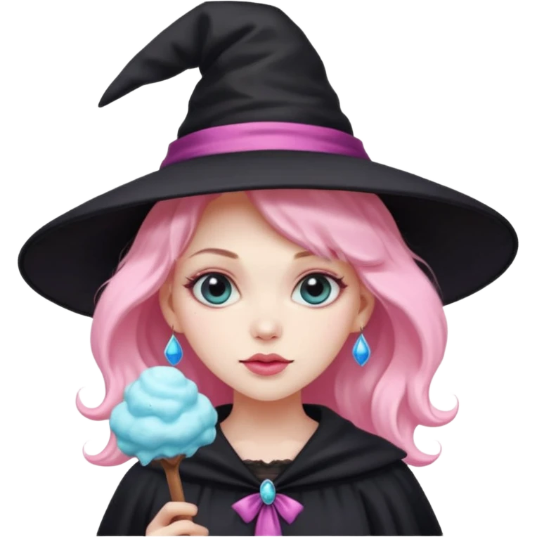 Witch with cotton candy emoji