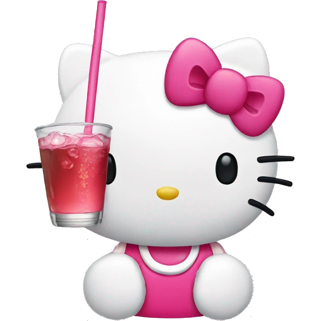 hello kitty drinking  emoji