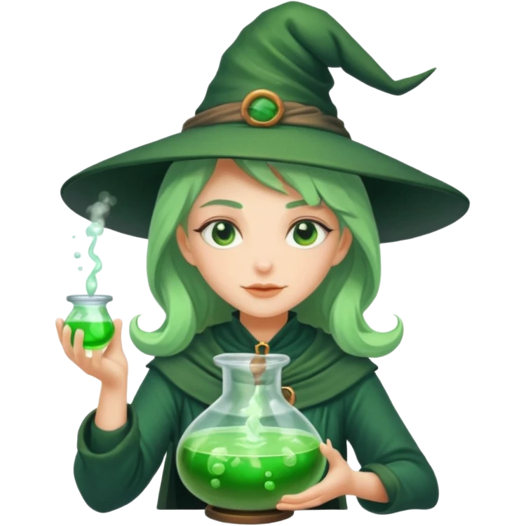 green witch cooking potion emoji