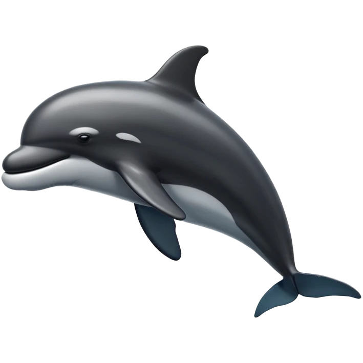 Realistic cinematic black and white pilot whale emoji