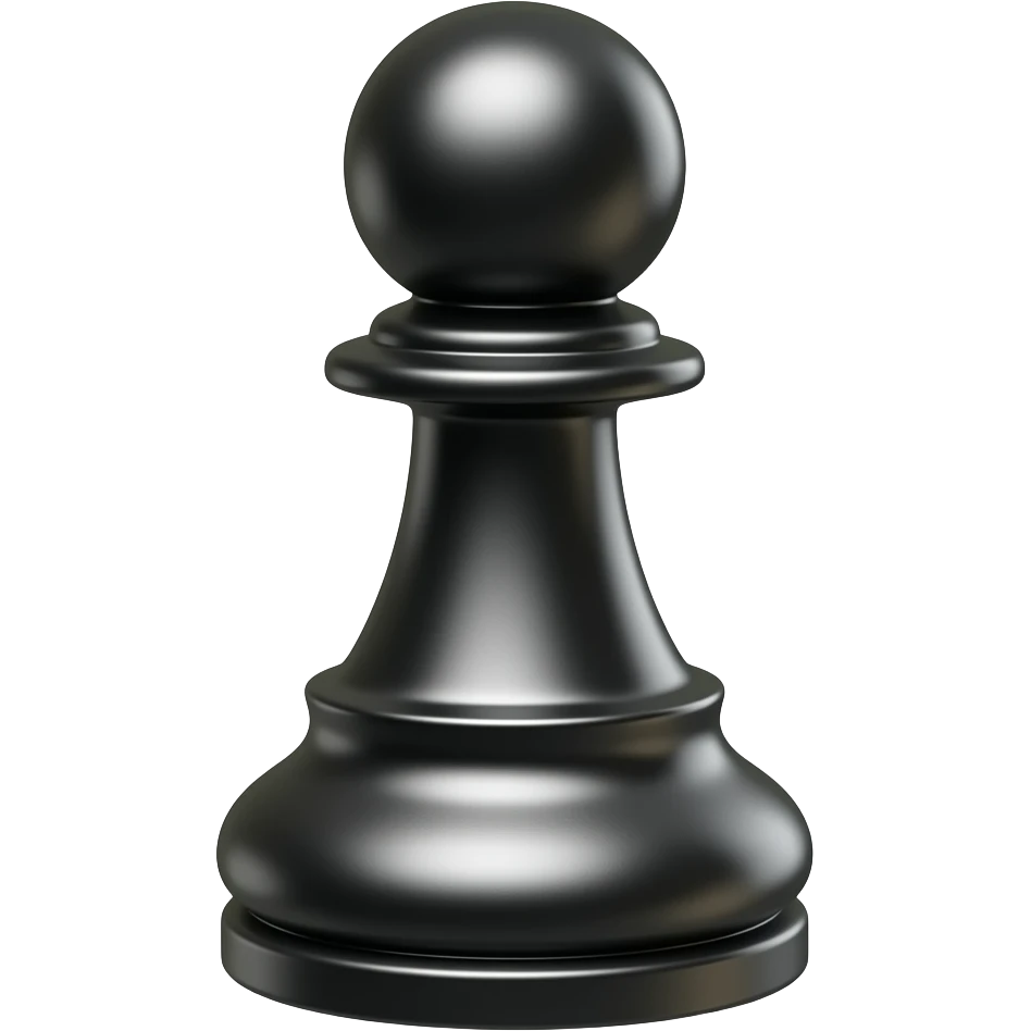 pawn chess piece glossy black emoji