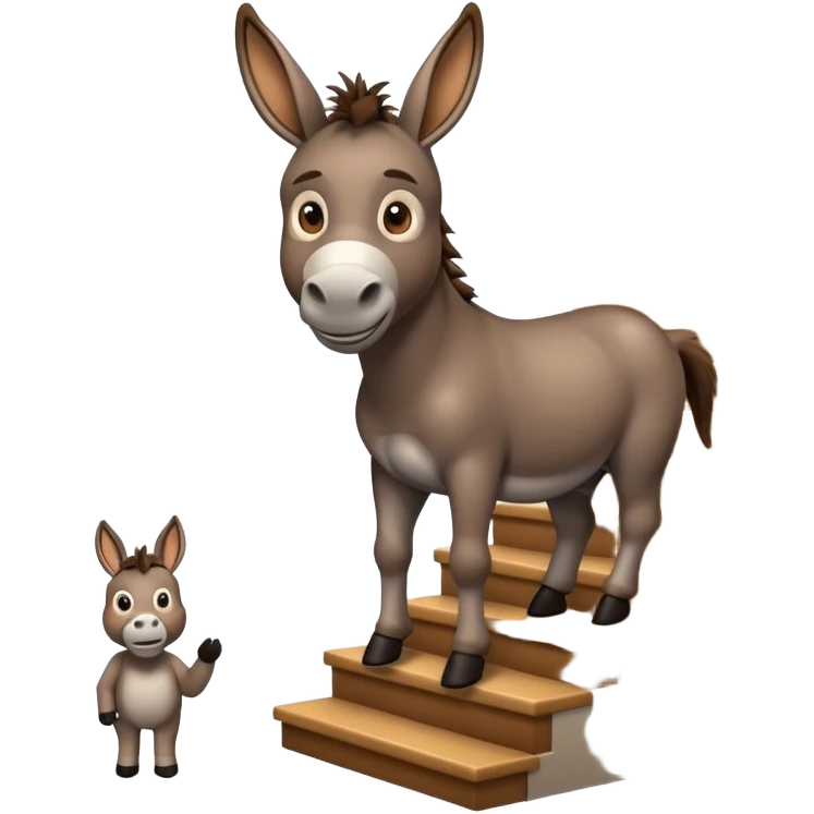 Donkey on the stairs  emoji