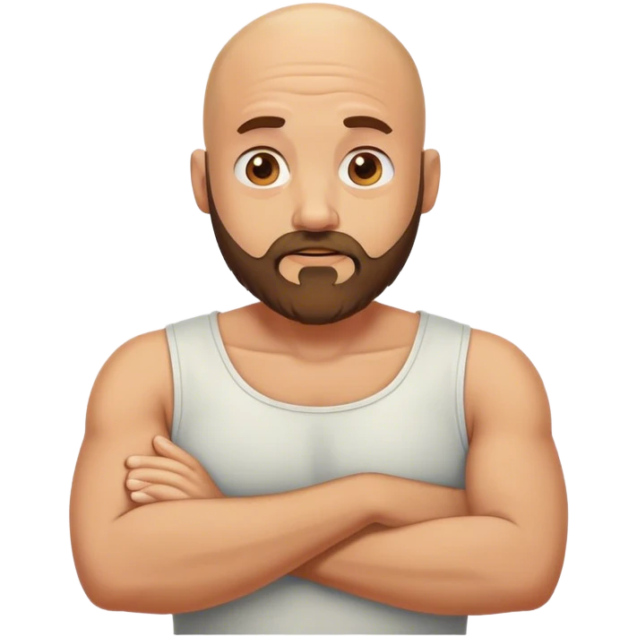 bald guy with beard shrugging his shoulders emoji