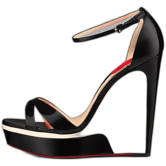 Platform wedges black louboutin sandal emoji