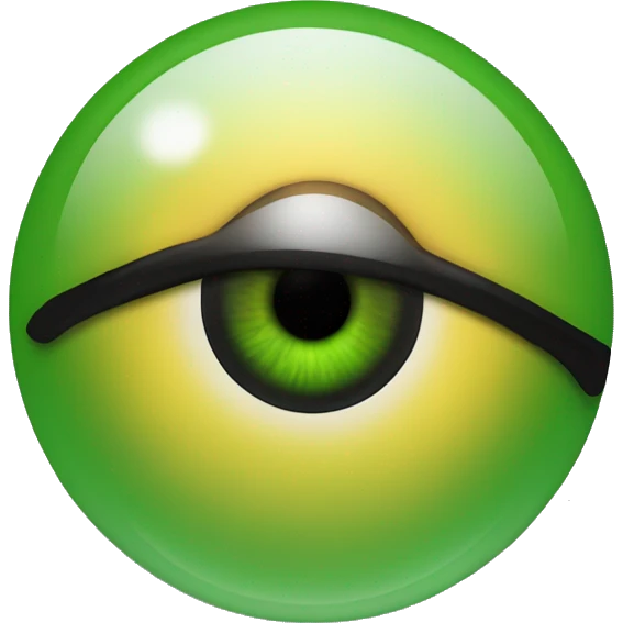 an eyeball with black eyelids and green/yellow/amber eyes with black pupil emoji