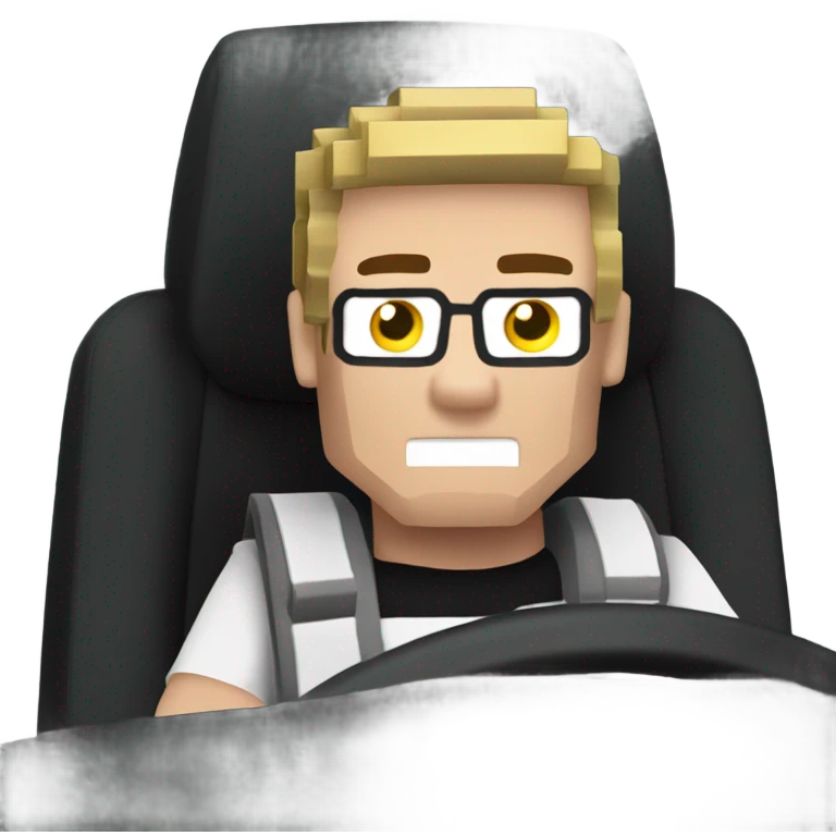 Steve from Minecraft driving a 2006 Chevy cobalt SS emoji