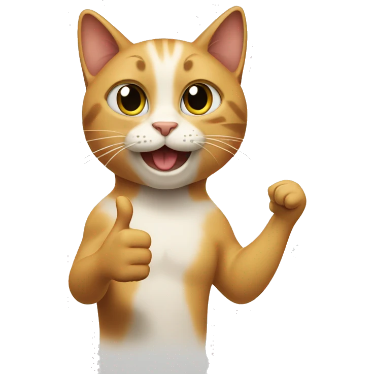 a cat showing thumbs up emoji