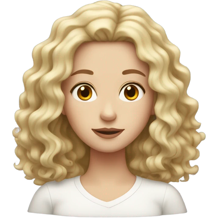 White girl with wavy hair  emoji