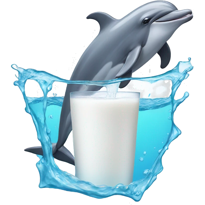dolphin drinks milk emoji