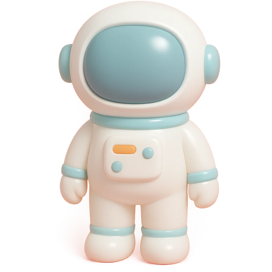 astronaut in classic white suit, standing pose emoji