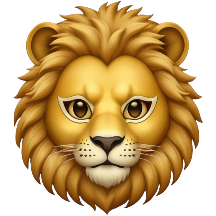 A lion face with a mask to cover his identity emoji