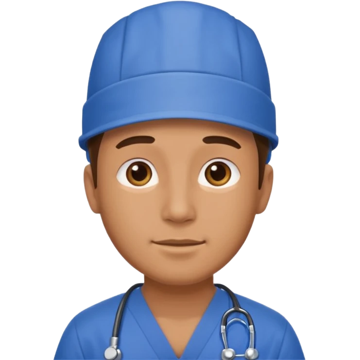 men doctor with wear blue scrub emoji