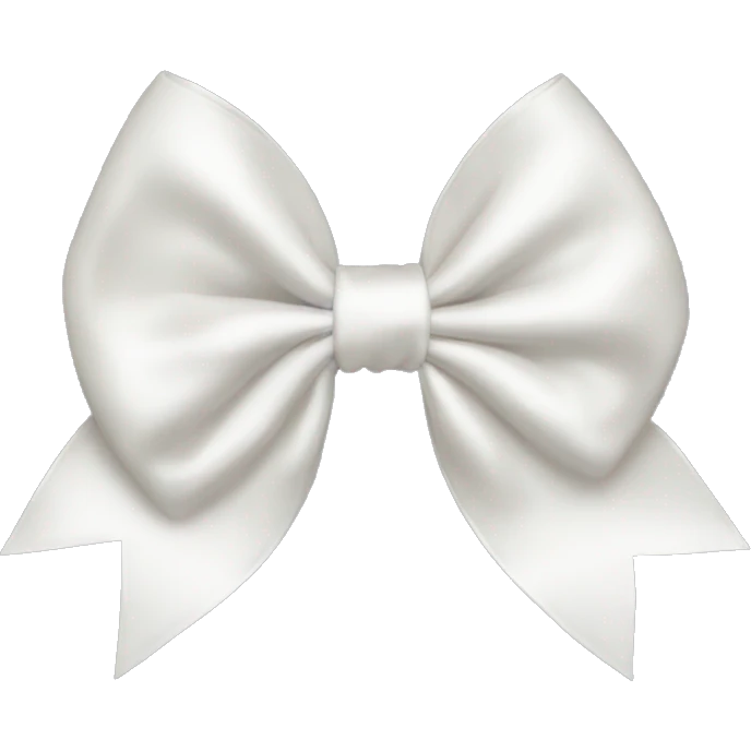 white satin bow emoji