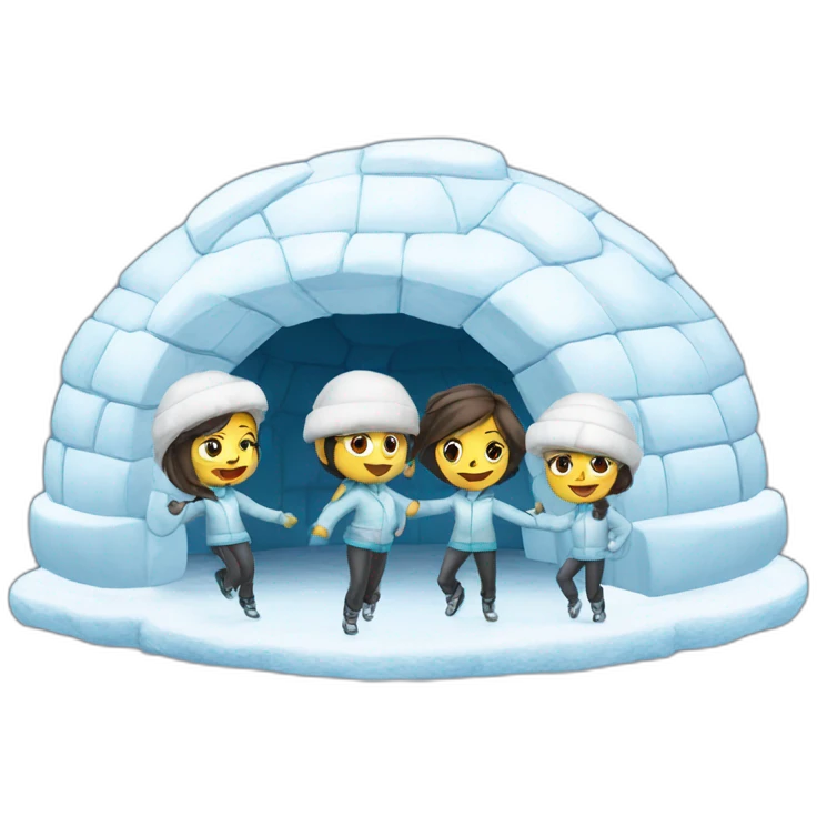 igloo with team dance emoji