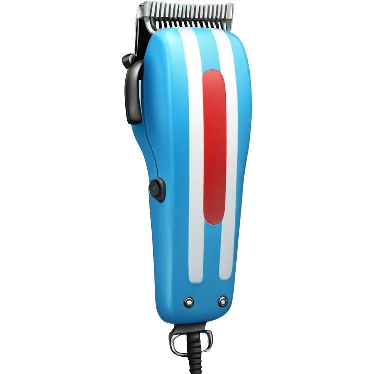 hair clipper with a barber pole near blue present box with red bow emoji