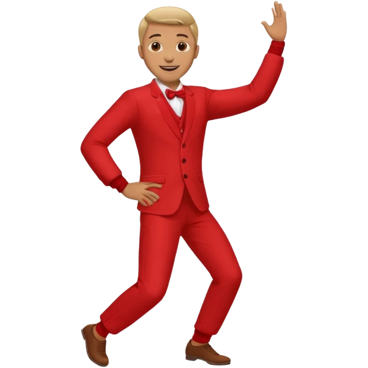 a man is dancing with red outfit emoji