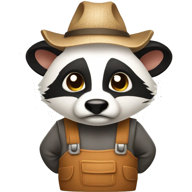 angry badger in farmer outfit emoji