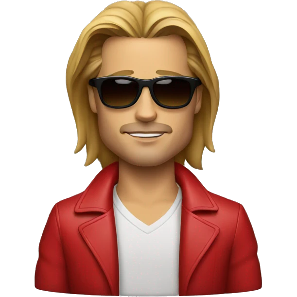  brad pitt with sunglasses and red jacket emoji