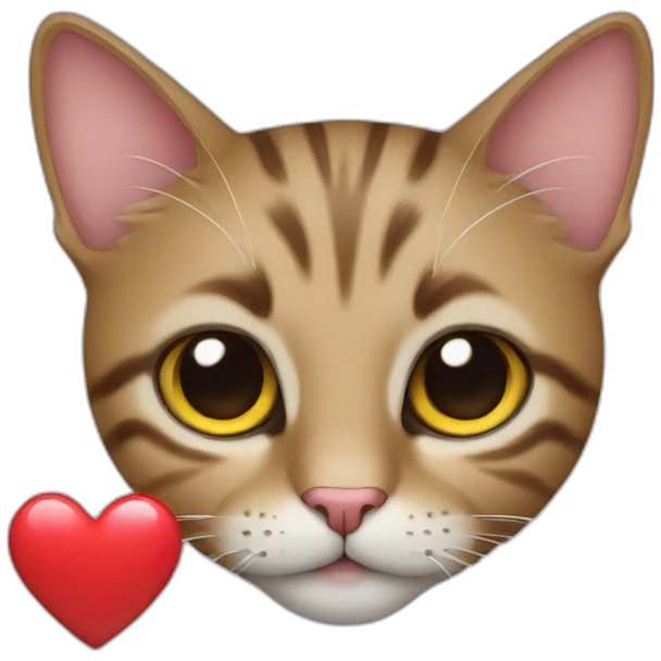 A cat with a heart emoji