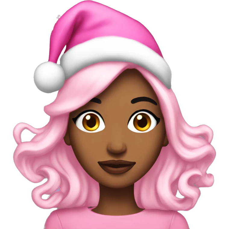 Pink coquette Christmas emoji