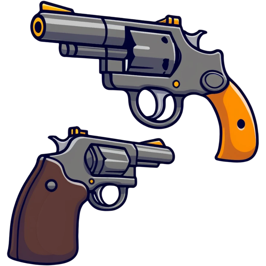 shiny revolver emoji