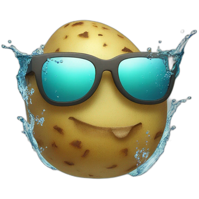 Potato sunglasses water emoji