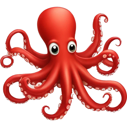 red cartoon octopus running away emoji