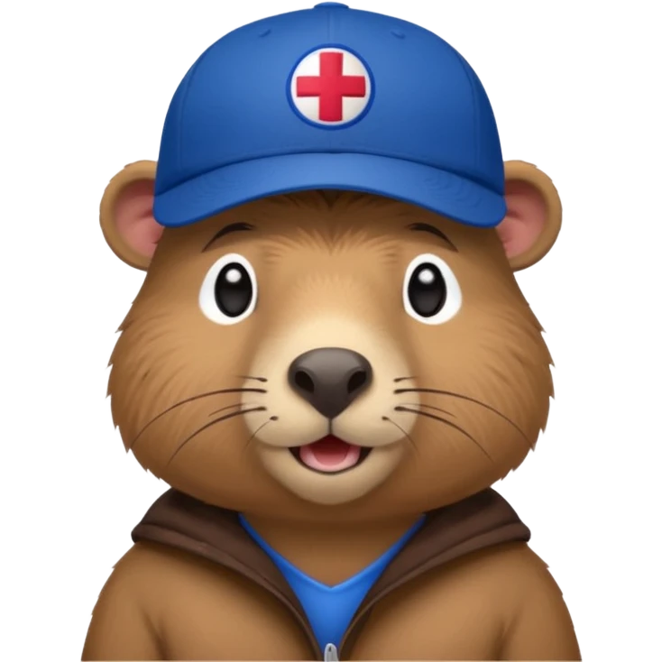 Capibara with a cruz azul cap emoji