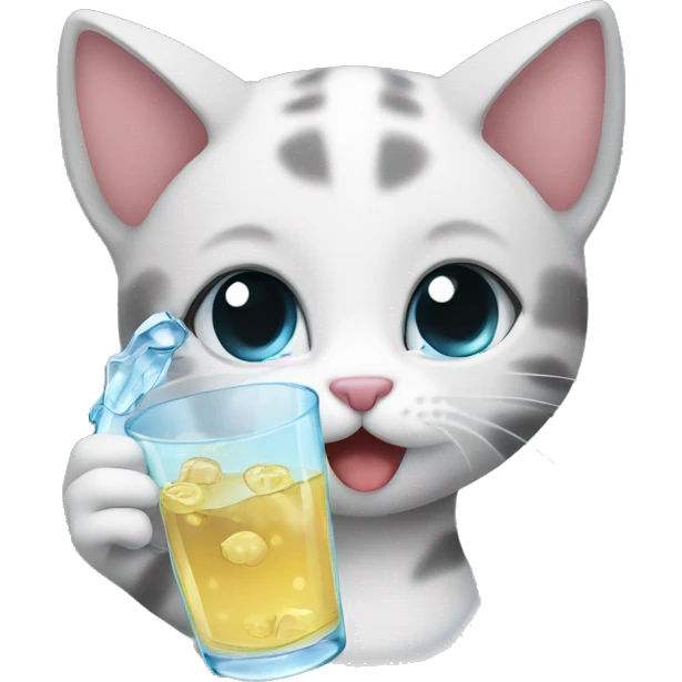 Discord kitten and glass of water emoji