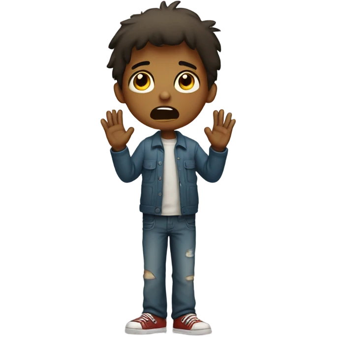 boy i don't know helpless hands up emoji