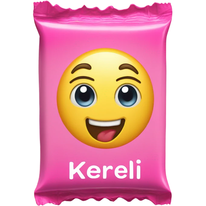 pink candy bar with the inscription “kerlli” emoji
