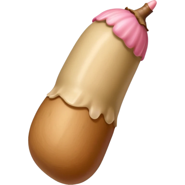 tan beige skin color penis shaft, erect, phallus shape, no face, with glans beige/pinkish acorn-like tip at small hole at the end.  emoji