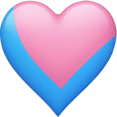 half blue half pink heart emoji