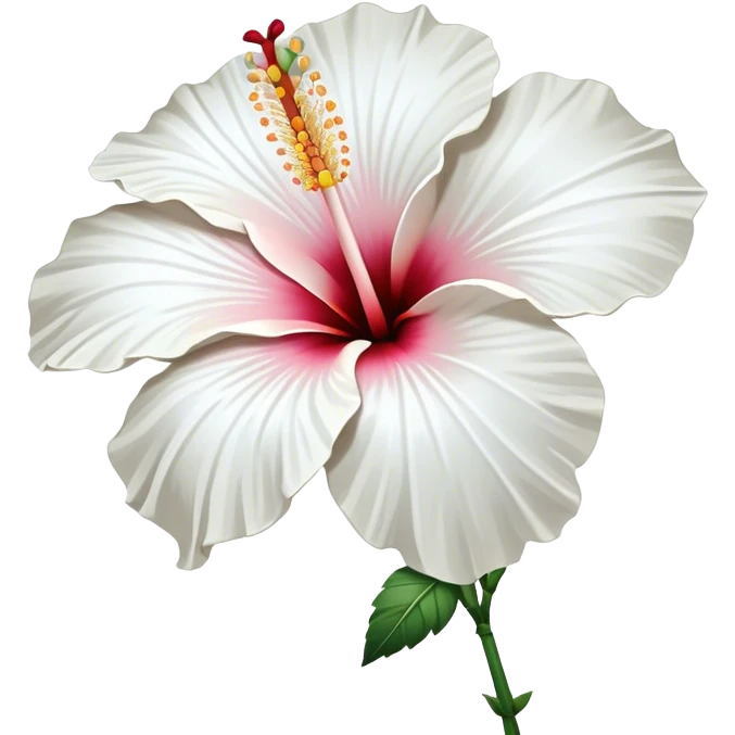 single white Hawaiian hibiscus, straight stem emoji