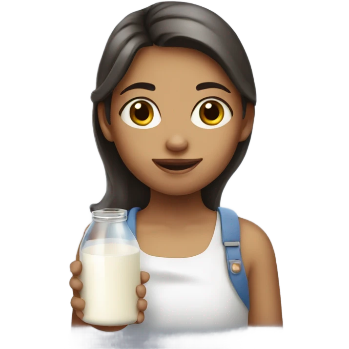 Girl with milk emoji