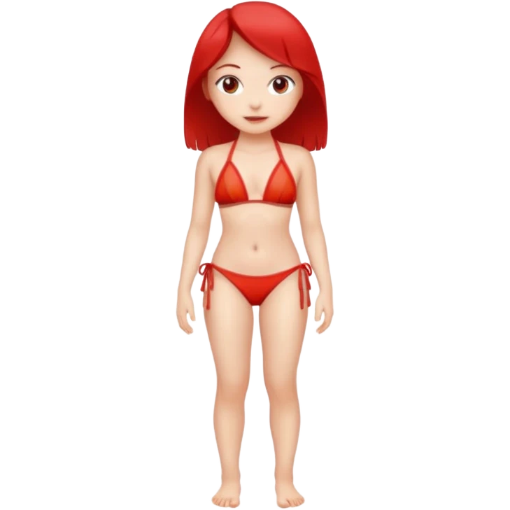 beautiful girl wearing red transparent bikini full body emoji