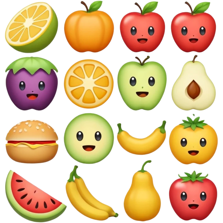 Foods having emotions emoji