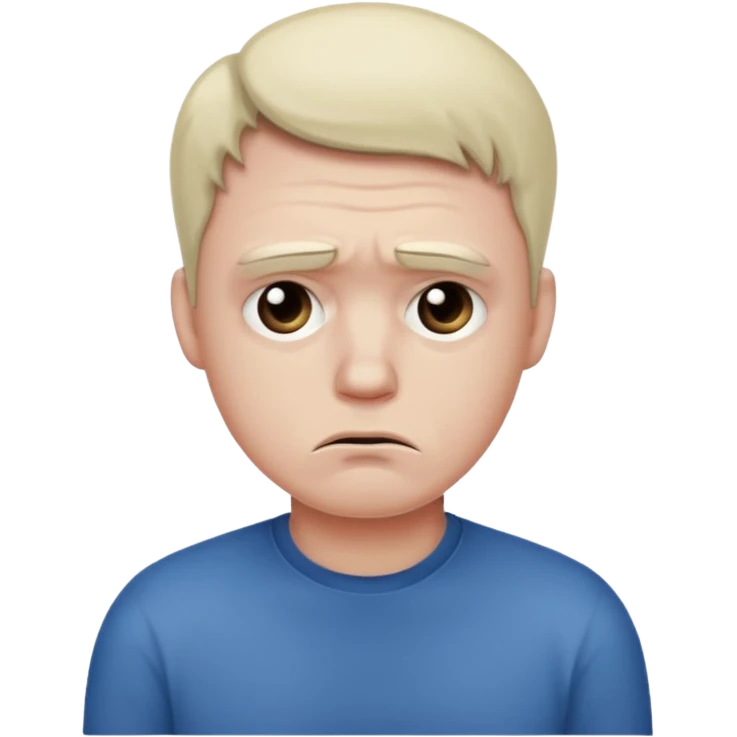 depressive man using social media emoji