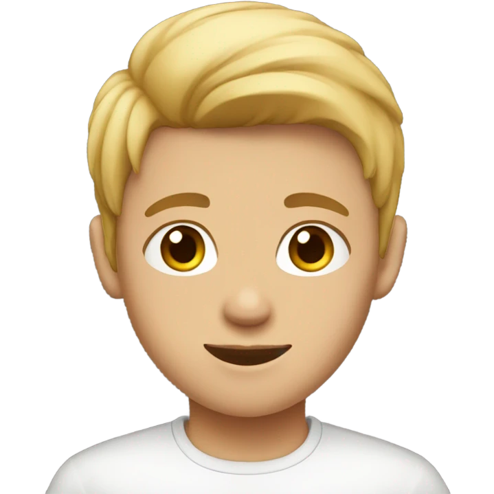 Light-skinned boy in white shirt emoji