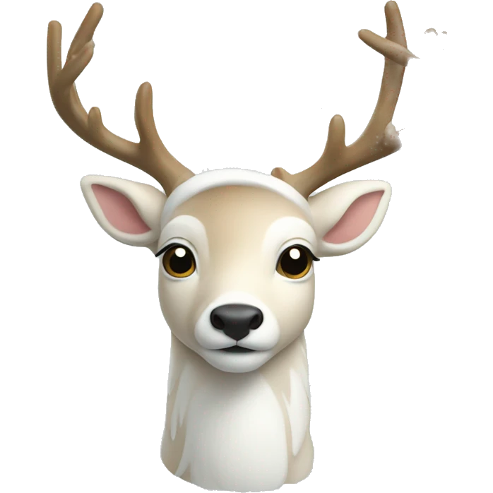 White Christmas deer emoji