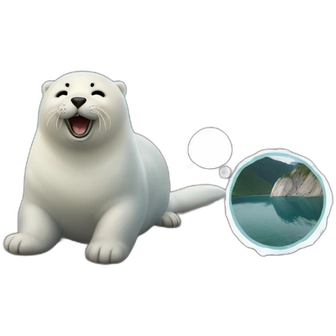 Baikal with seal in the foreground emoji