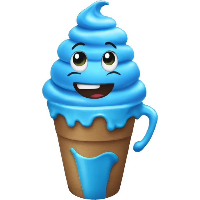 Dancing blue milkshake emoji
